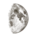 上弦月，照明度约 37%